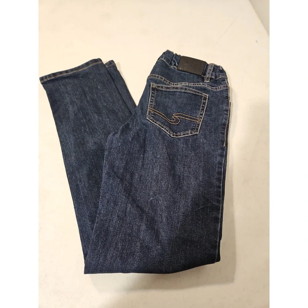 Silver Jeans Nathan Youth Boys 14 Jeans Slim Fit Adjustable Waist Denim (1896
